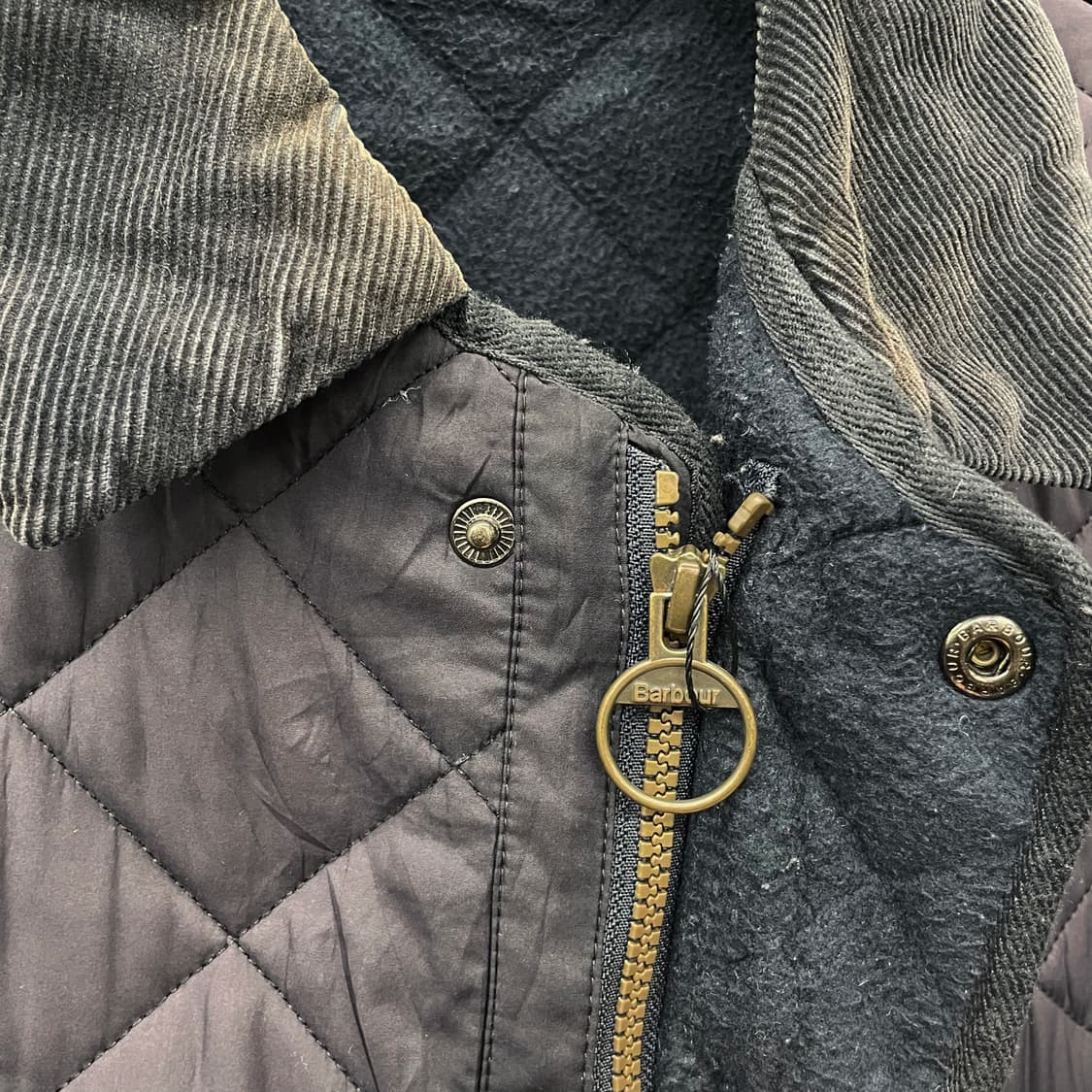 바버 코듀로이 넥 누빔 안감 투웨이 집업 퀼팅 자켓 인터네셔널 상품이미지4