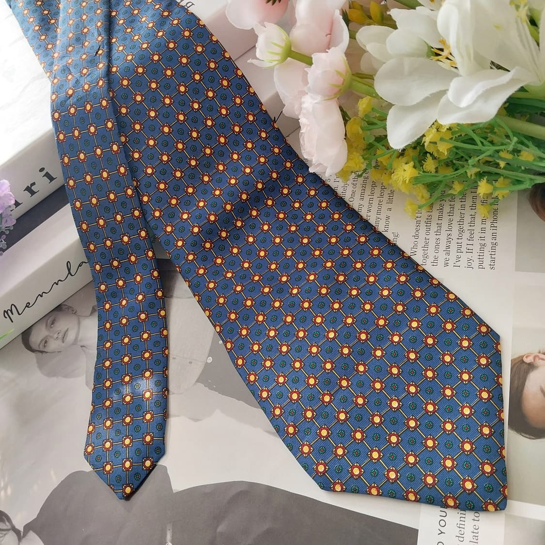 레오나르도 스트렐리 실크 블루 넥타이 9.8cm A+등급 K1283
 상품이미지2