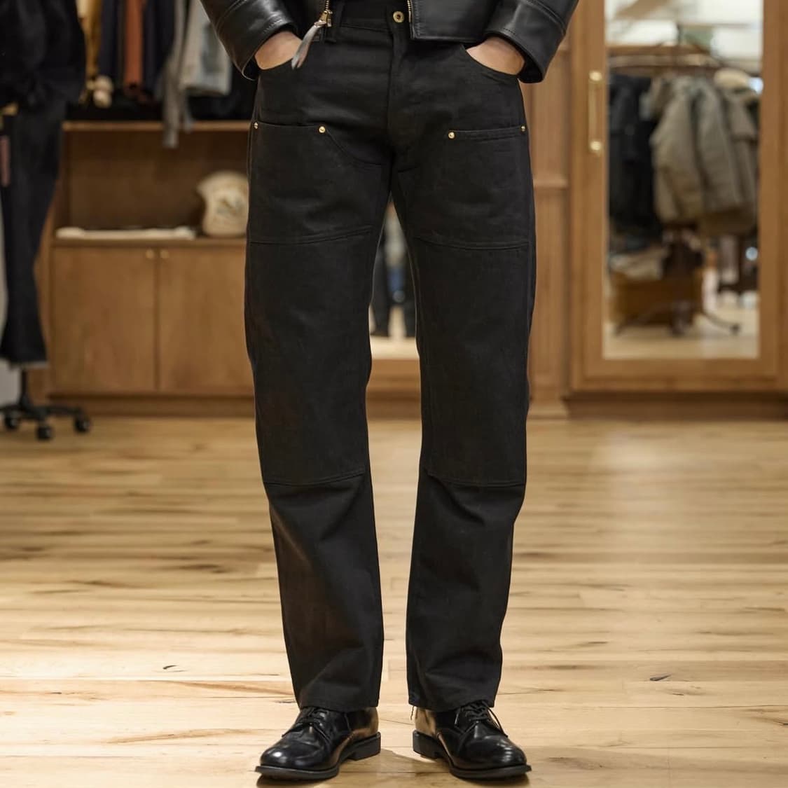 [32]트로피클로딩 1908W 네로우 더블니 블래키 데님 팬츠 상품이미지1