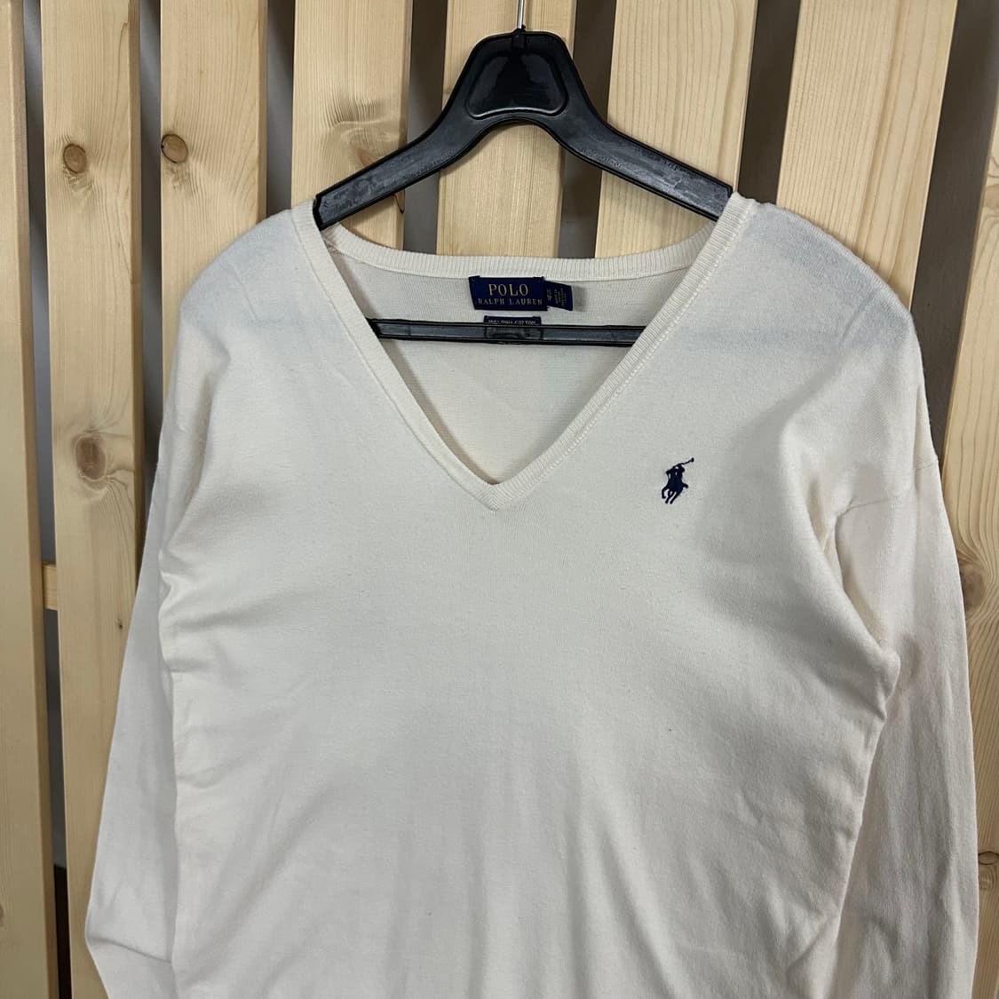 (S) 폴로 랄프로렌 아이보리 브이넥 니트 상품이미지3