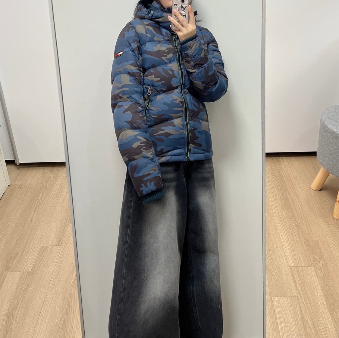 타미힐피거 자수로고 카모 패딩 점퍼 상품이미지1