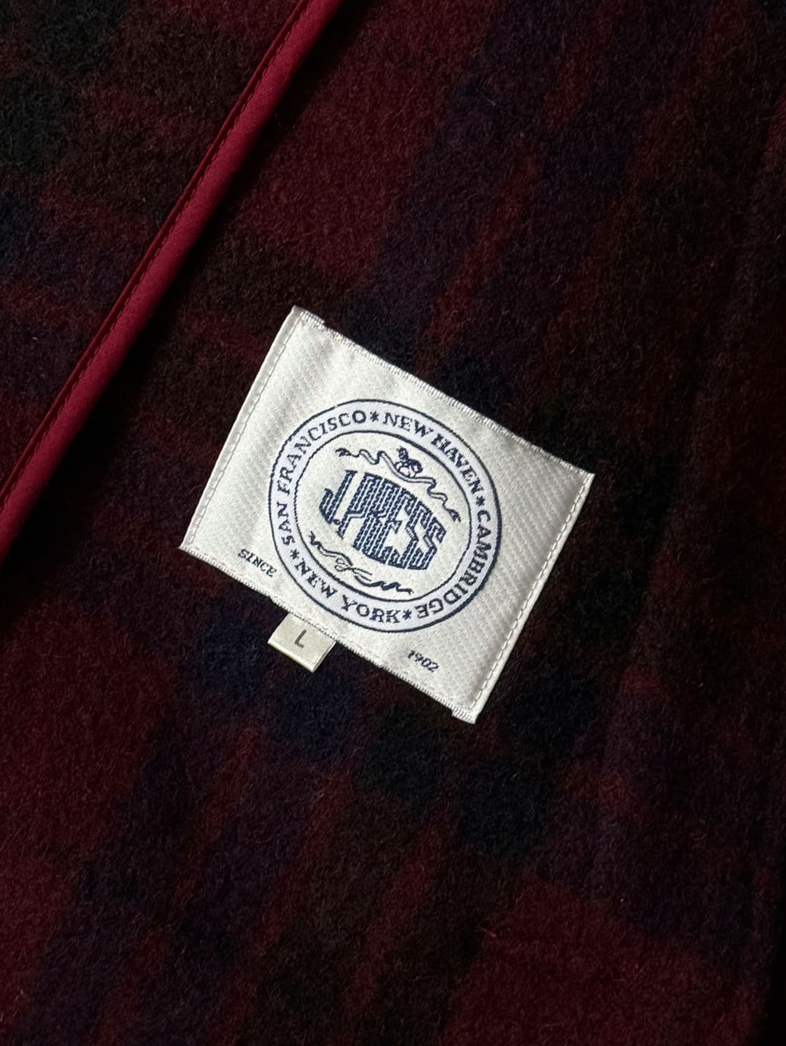 90s J.PRESS 제이프레스 울 체크 코트 (105-108) 상품이미지4