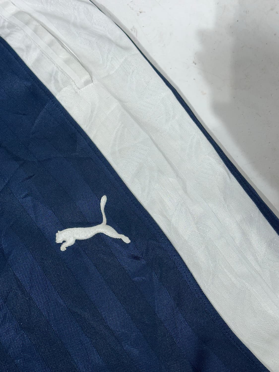 푸마 네이비 화이트 사이드 라인 와이드 팬츠 L 상품이미지6