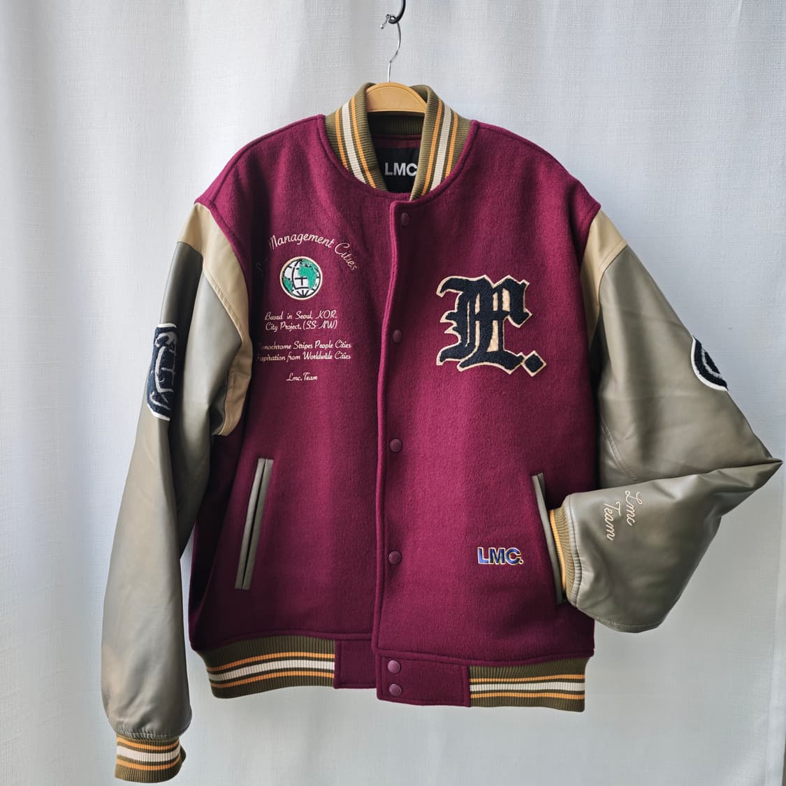 LMC 엘엠씨 팀 울 바시티 자켓 버건디 L 상품이미지1