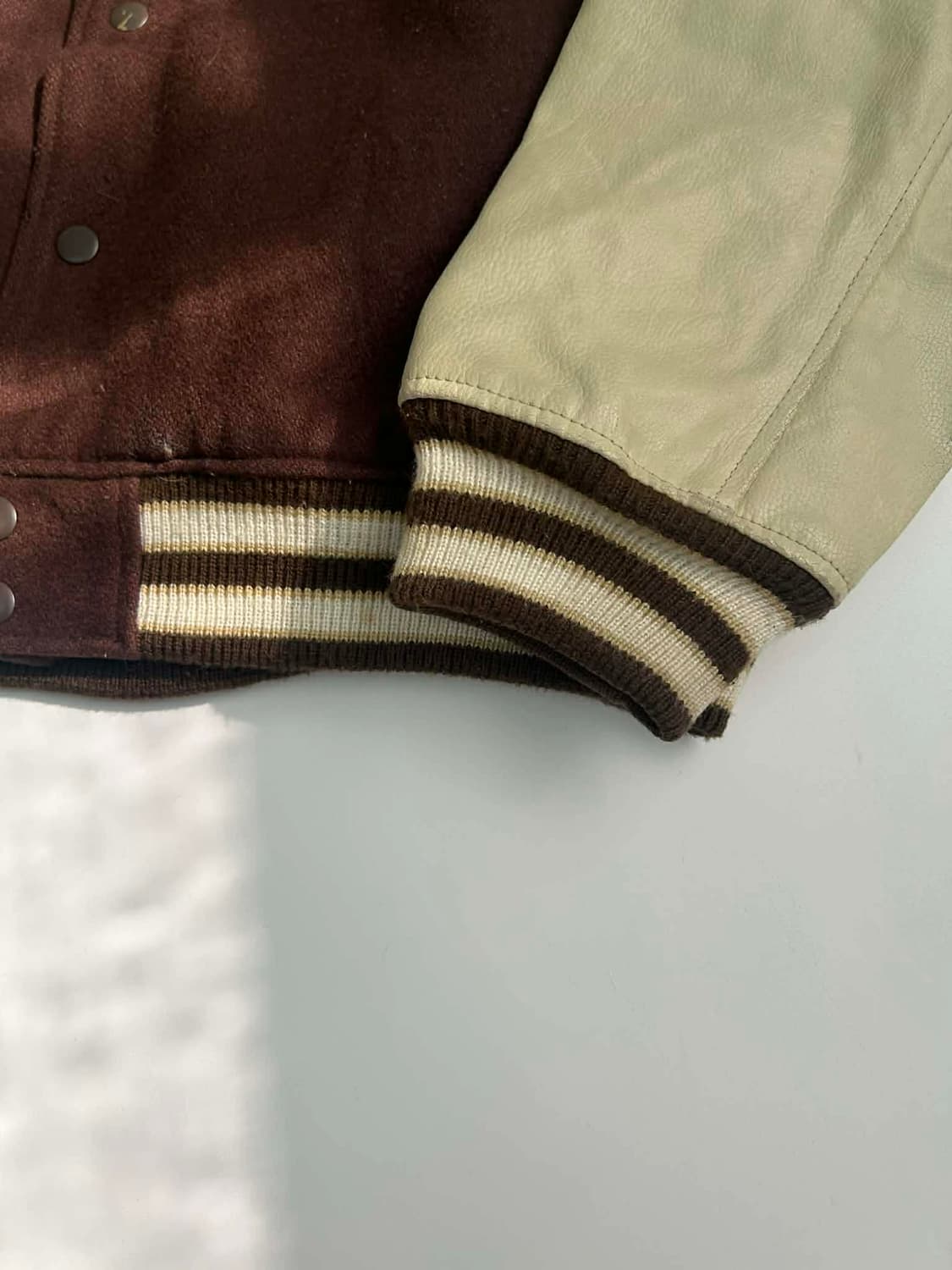 [L] ACC 일제 가죽 브라운 바시티 자켓 점퍼 상품이미지9