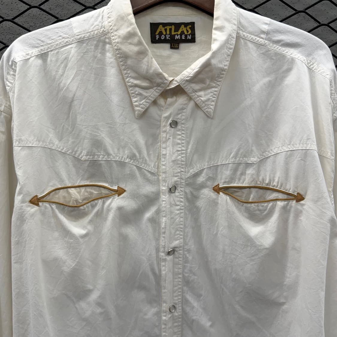 USA VINTAGE 클래식카라 웨스턴셔츠 전면 오픈포켓 요크컷 디테일 상품이미지5