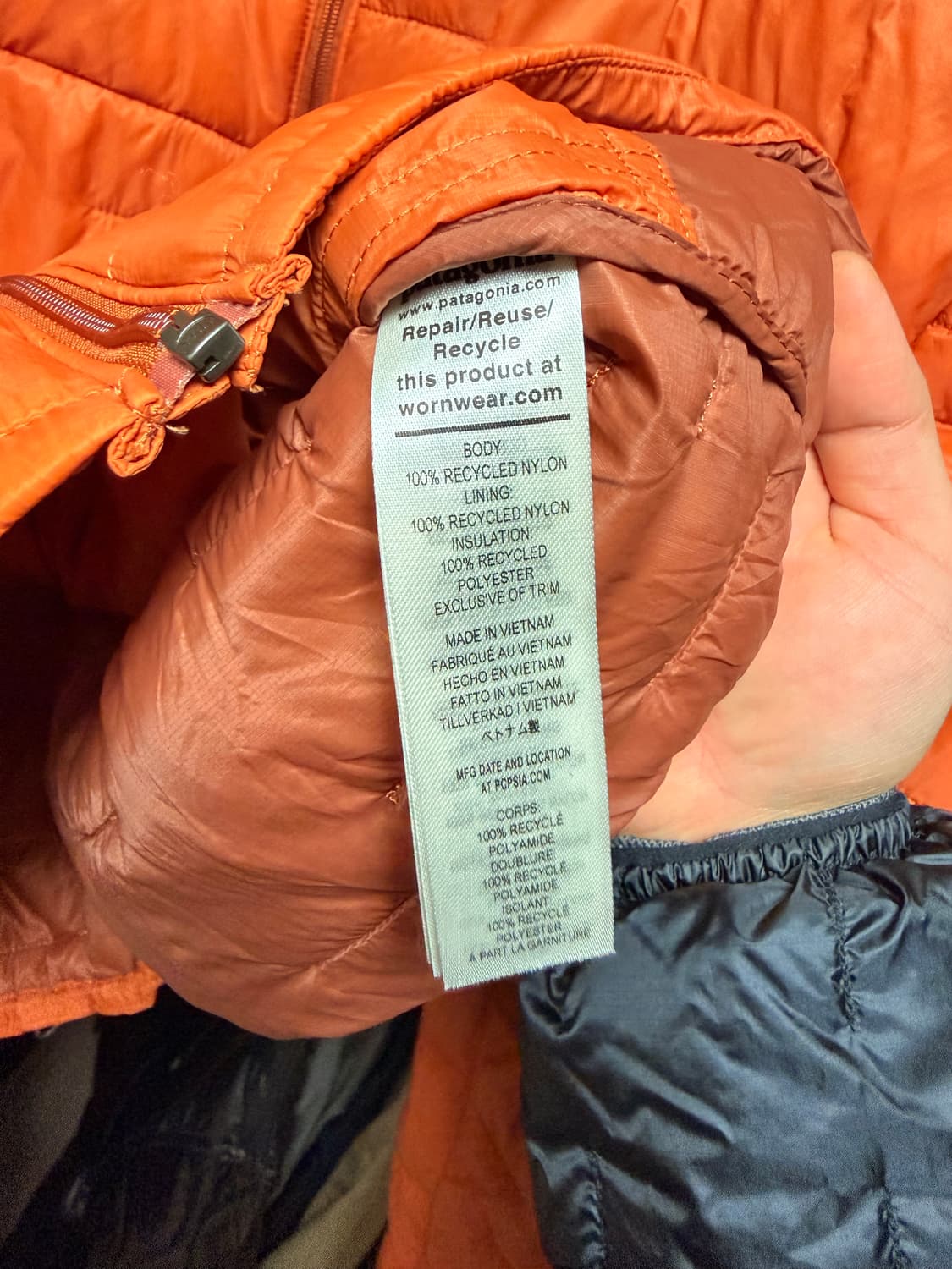 파타고니아 경량패딩 오렌지 XL 상품이미지5