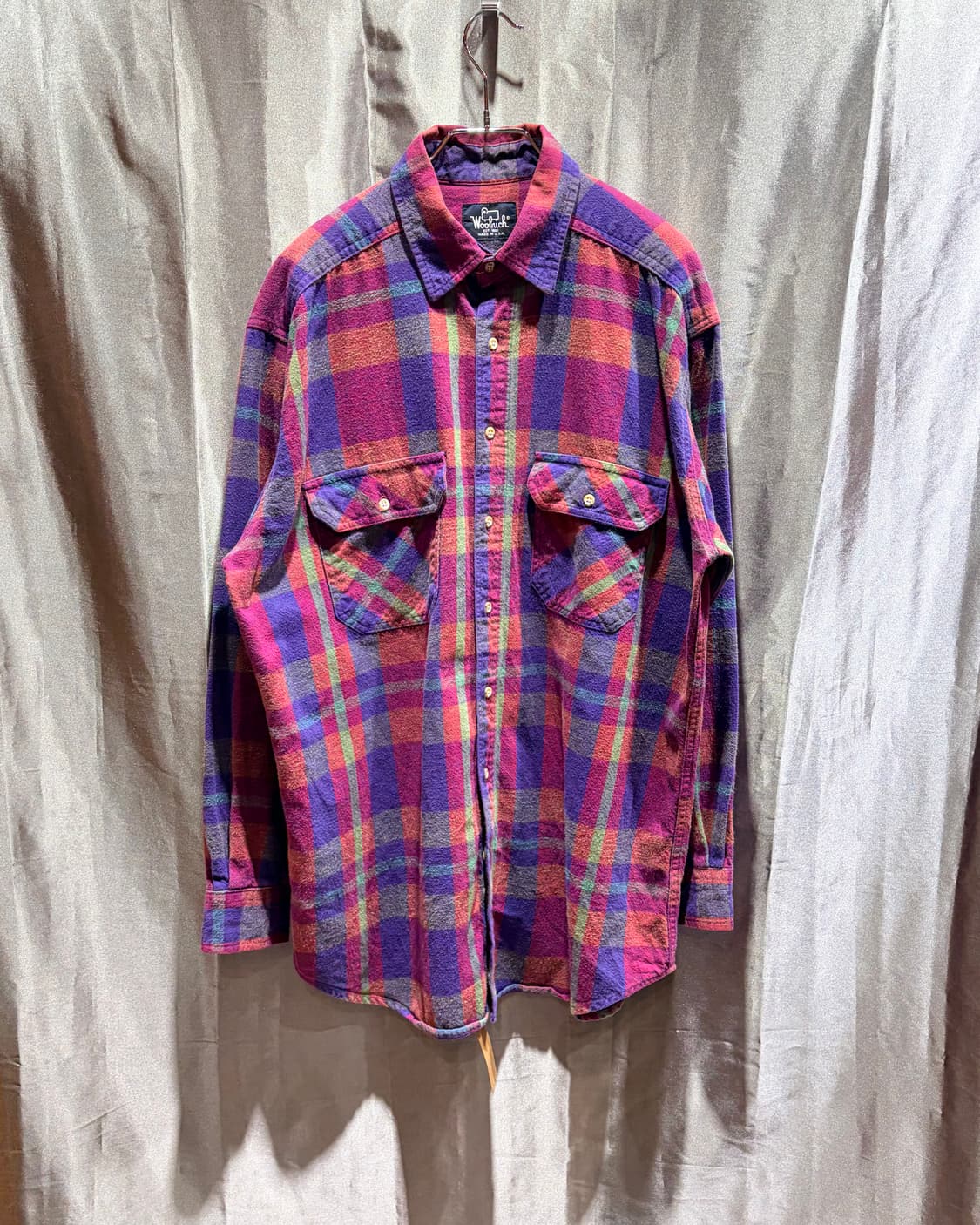 XXL Woolrich USA 울리치 퍼플 체크패턴 울 셔츠 상품이미지2