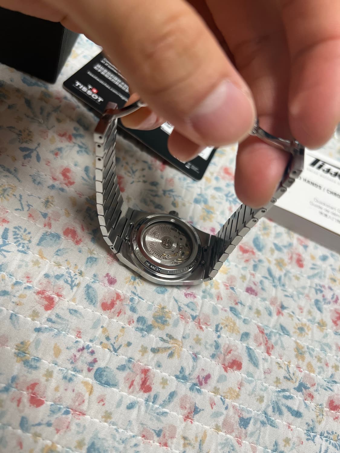 티쏘 PRX 오토 파워매틱 80 아이스블루 35mm 시계 상품이미지3