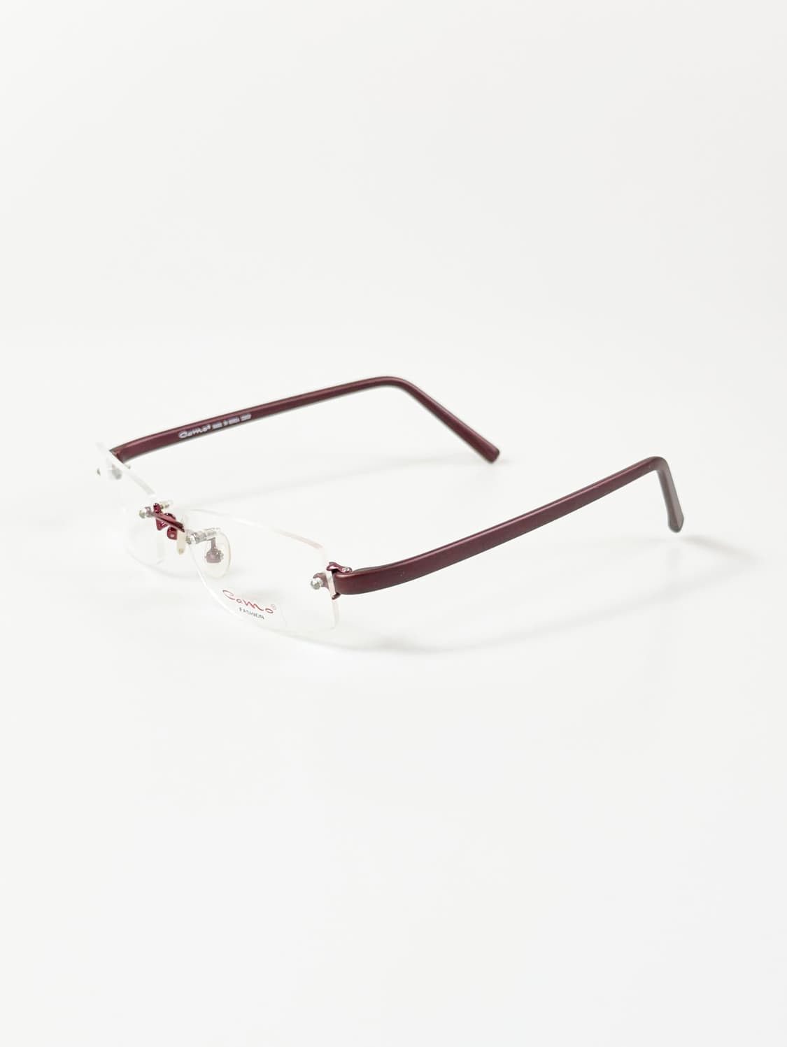 CAMO FASHION 무테 스퀘어 버건디 메탈 빈티지 안경 상품이미지3