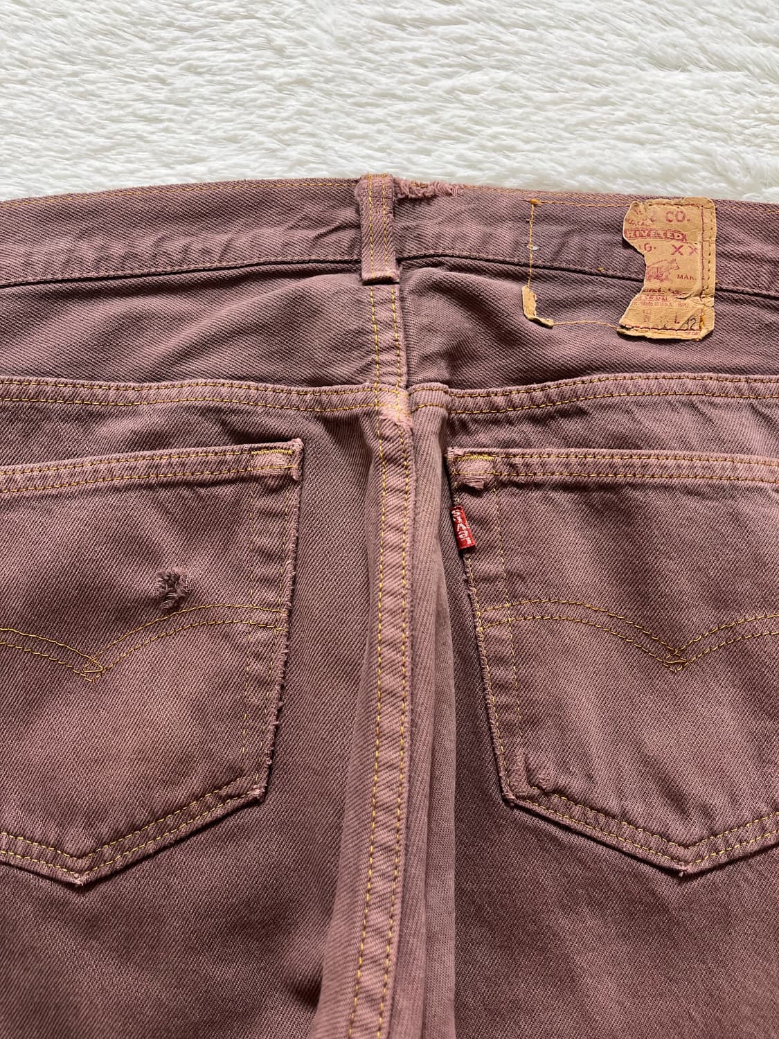 90s USA 빈티지 리바이스 501 데님 팬츠 브라운 상품이미지4