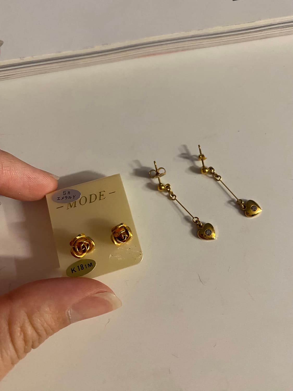 장미 하트 귀걸이 2개  상품이미지2