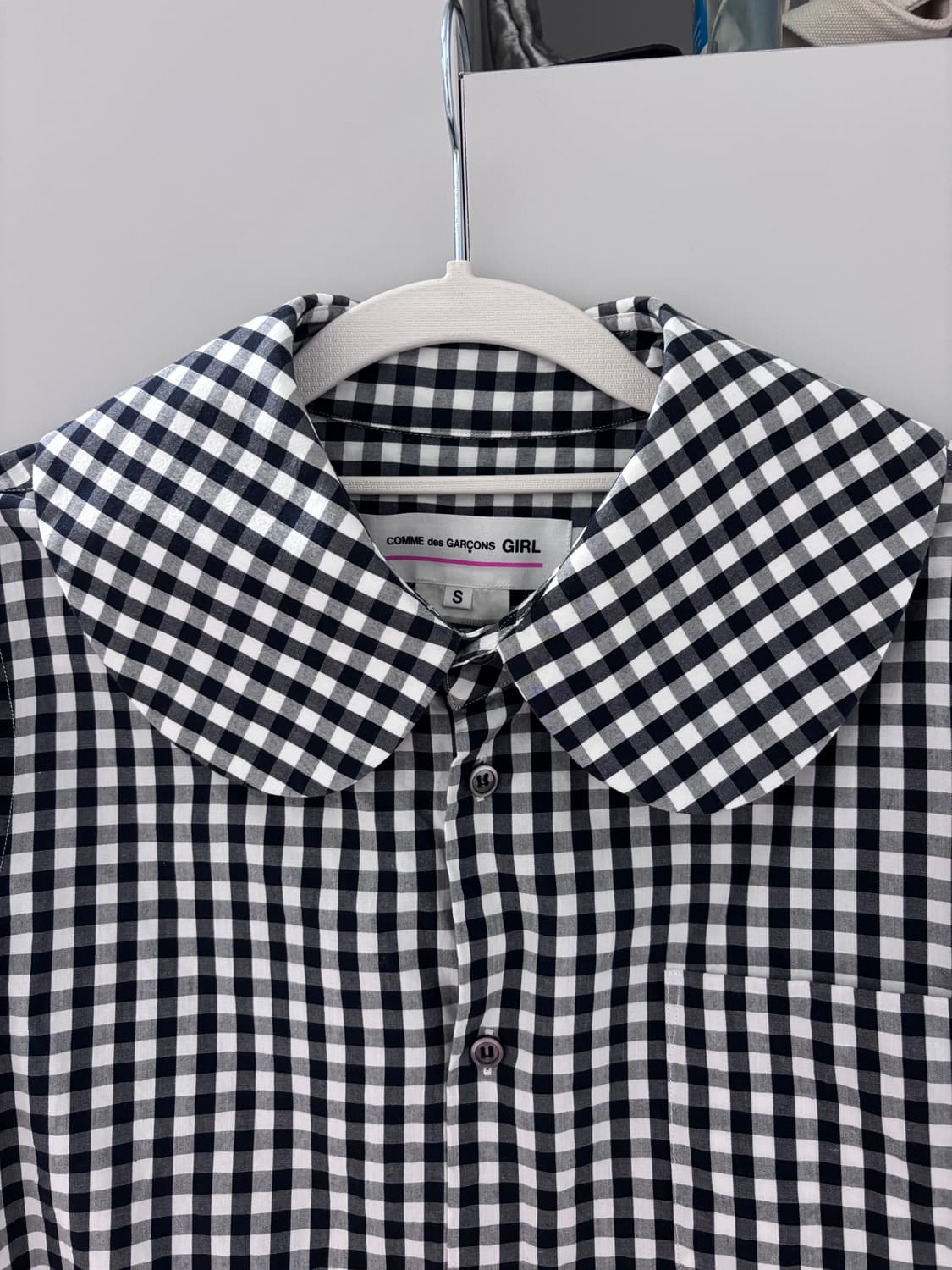 꼼데가르송걸 깅엄체크 블라우스 셔츠  상품이미지2