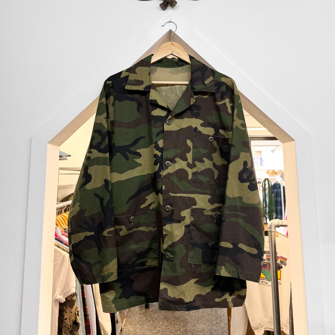 90s 아메리칸 빈티지 우드랜드 카모 초어 자켓 (XL)    상품이미지1