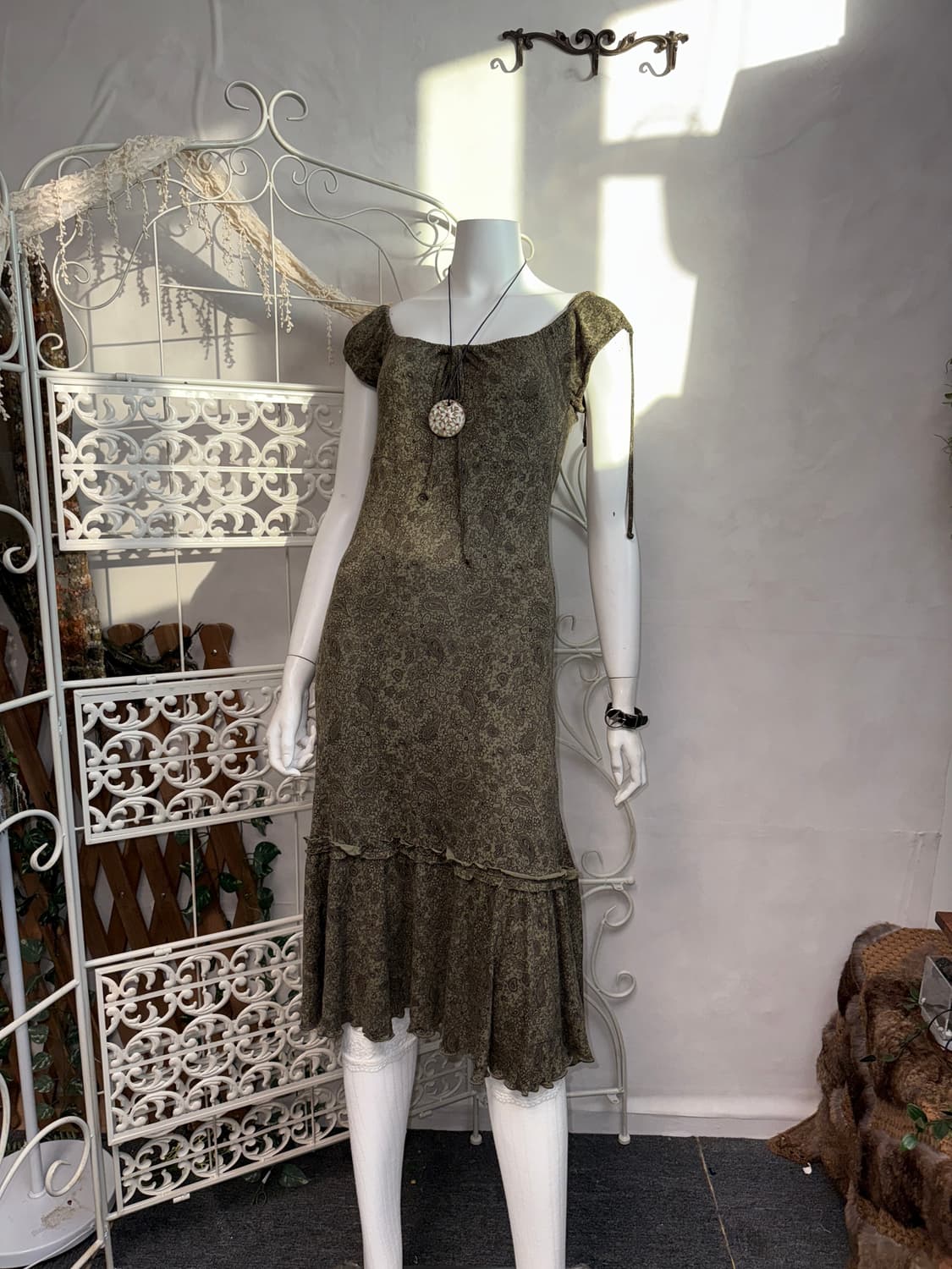 Max&Co khaki  paisley floral 오프숄더 ops 상품이미지6