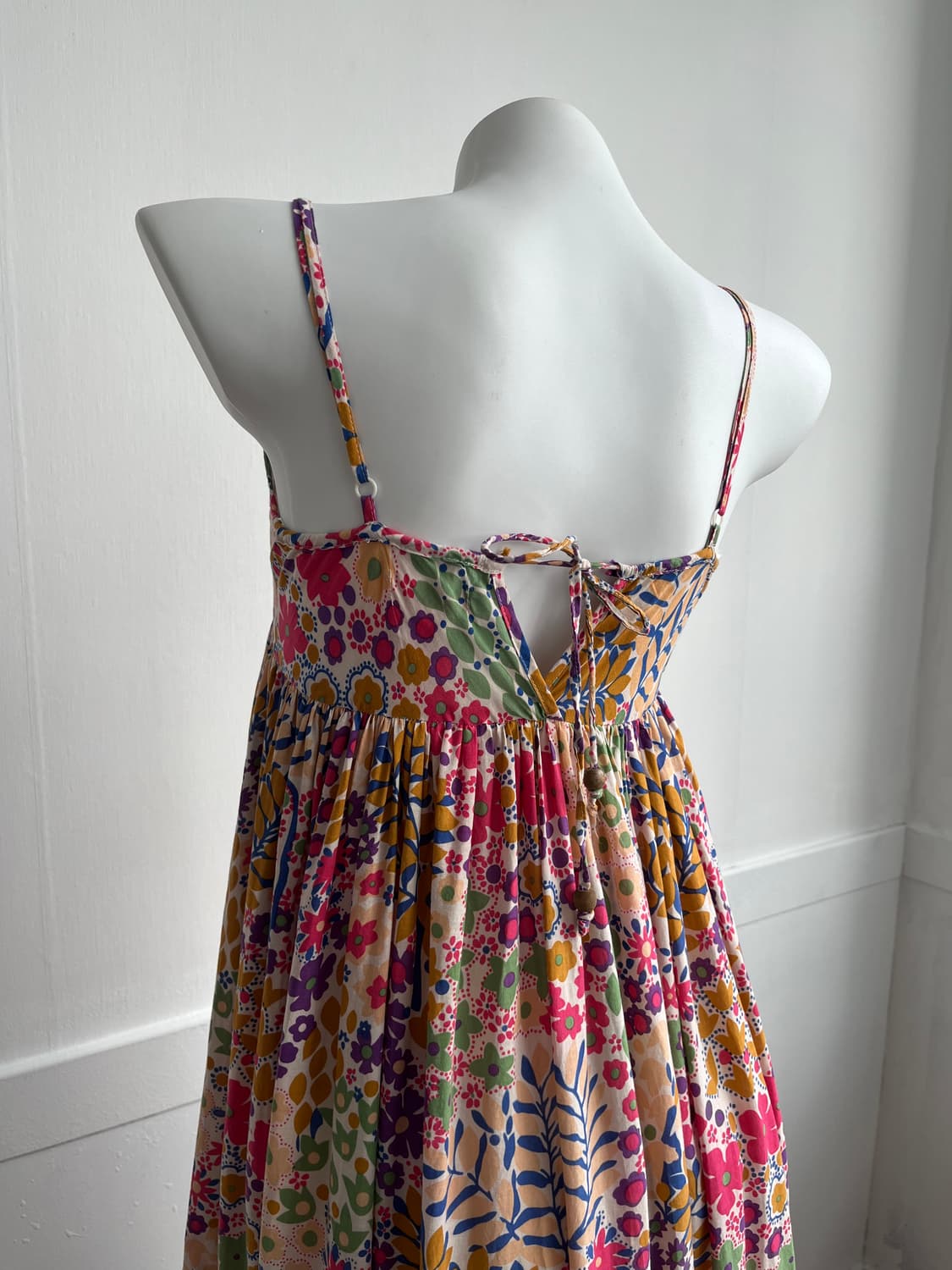 플라워 패턴 끈 나시 롱 원피스 상품이미지5