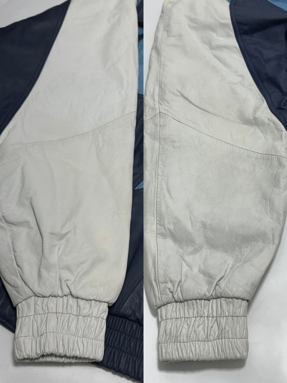 Logo Athletic 90s shark tooth 가죽 바시티자켓 상품이미지5