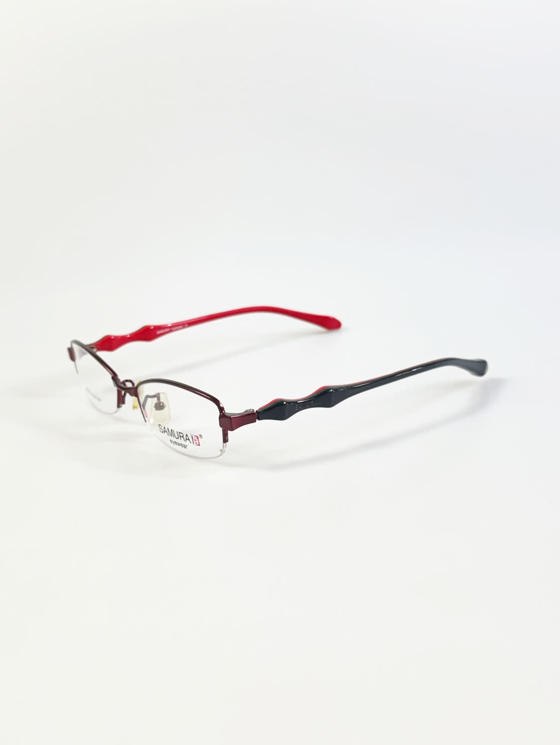 SAMURAI EYEWEAR 버건디 반무테 메탈 빈티지 안경 상품이미지3