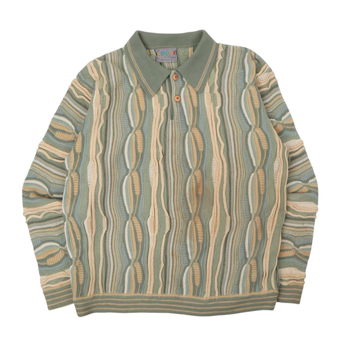 쿠지 카라 케이블 버튼업 니트 스웨터 상품이미지1