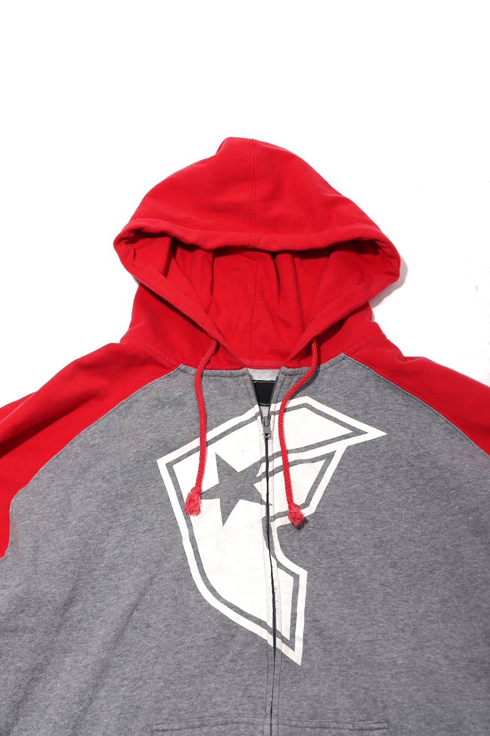 FAMOUS 레글런 배색 기모 후드집업 size XL 상품이미지4