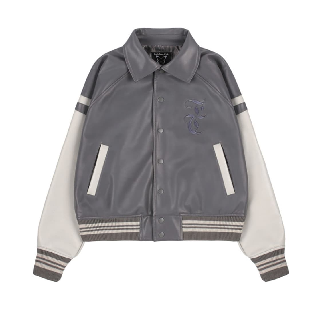 네스티팬시클럽 가죽재질 바시티재킷 상품이미지1