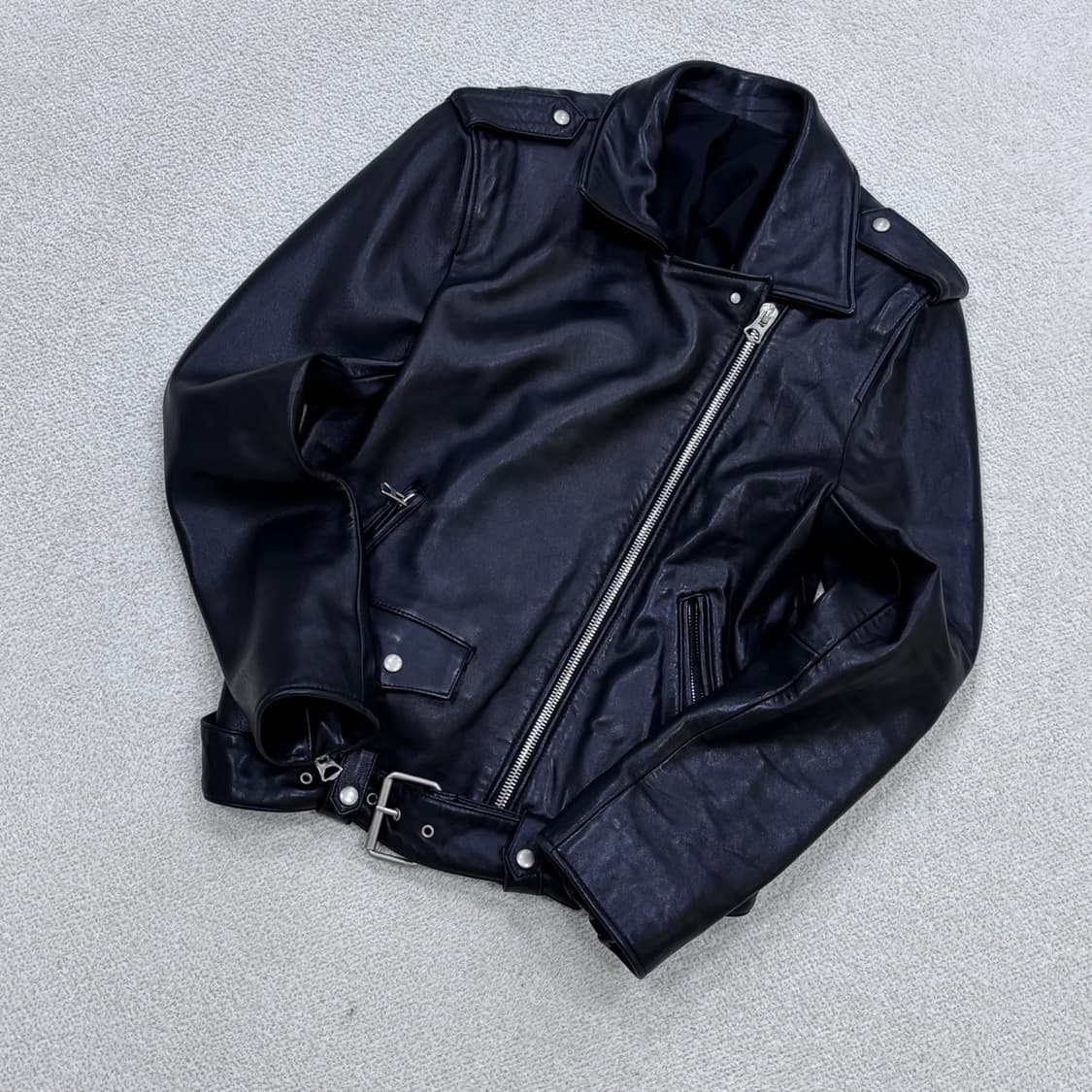 실측확인 빈티지 가죽 라이더 자켓 0410E 상품이미지1