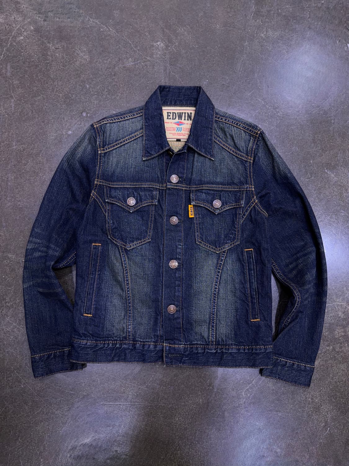 에드윈 엑스클루시브 오렌지탭 빈티지 워싱 데님자켓 S 상품이미지1
