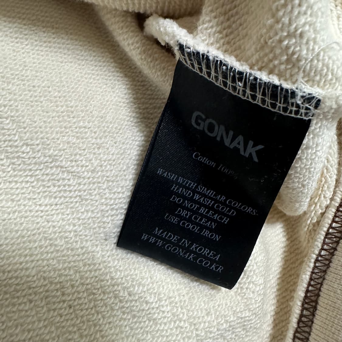 (100추천) GONAK 엘보우 패치 맨투맨 아이보리 상품이미지3