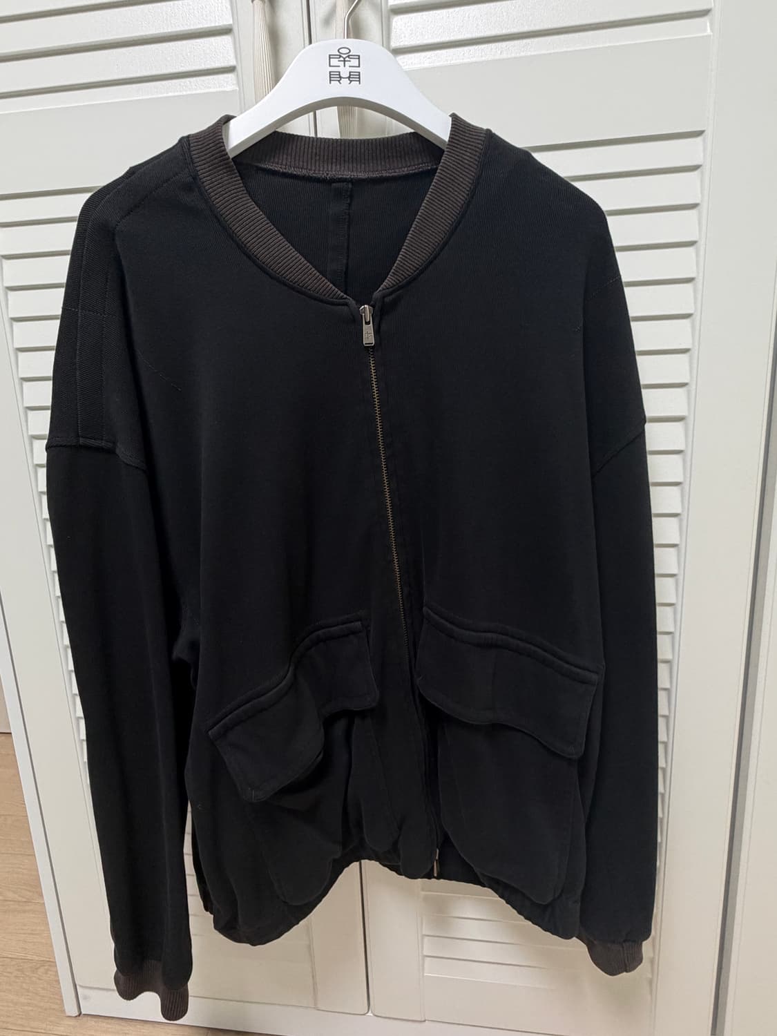 4)폴리테루 워시드 저지 자켓 블랙 상품이미지1