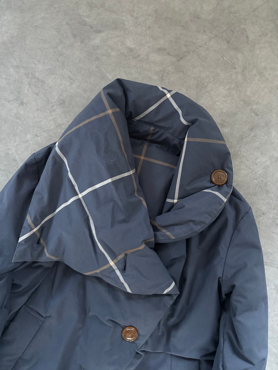 Vivienne Westwood 레드 라벨 블루 체크 리버시블 다운자켓 상품이미지5