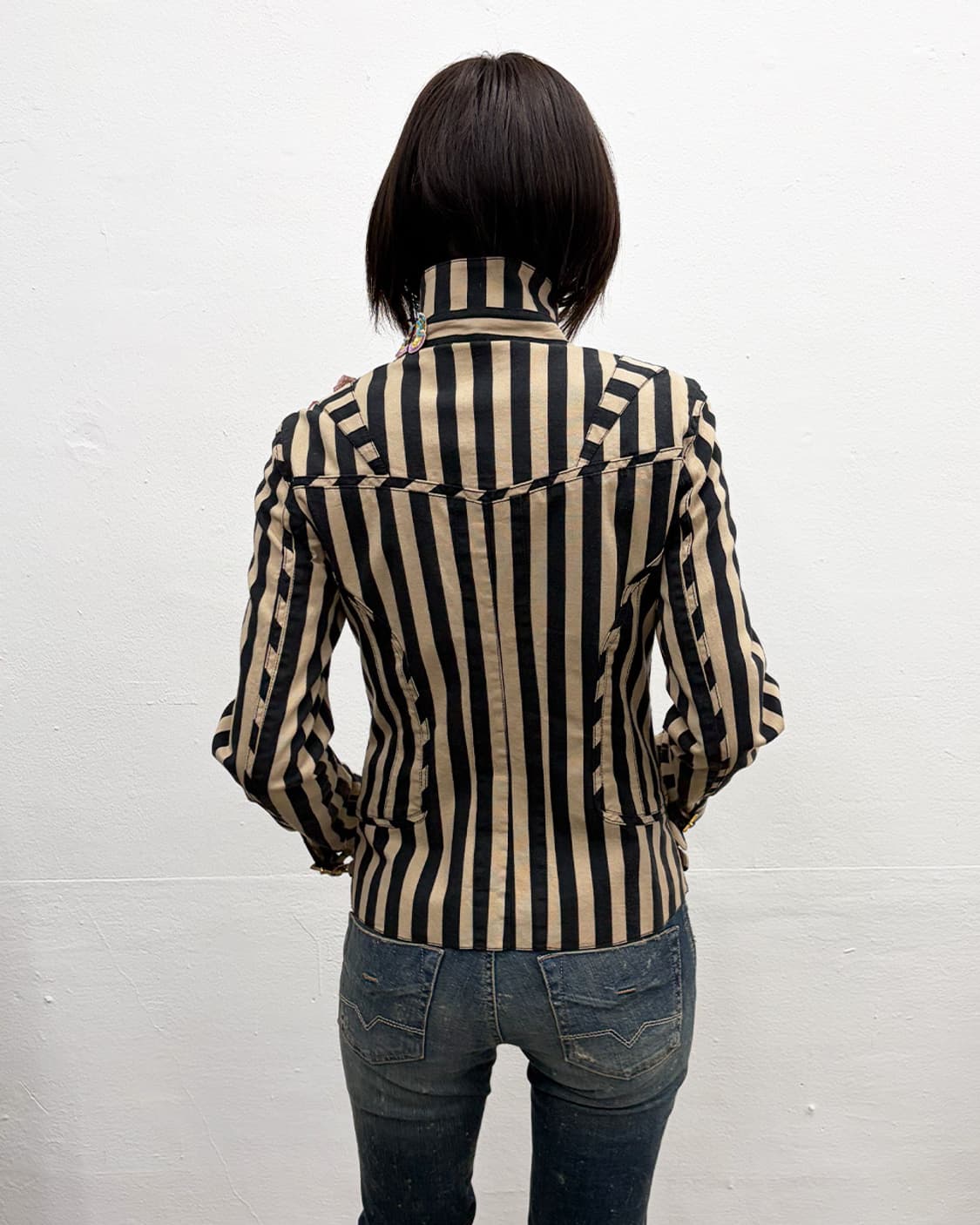 가에타노 나바라 2004S/S 스트라이프 아플리케 자켓 상품이미지4