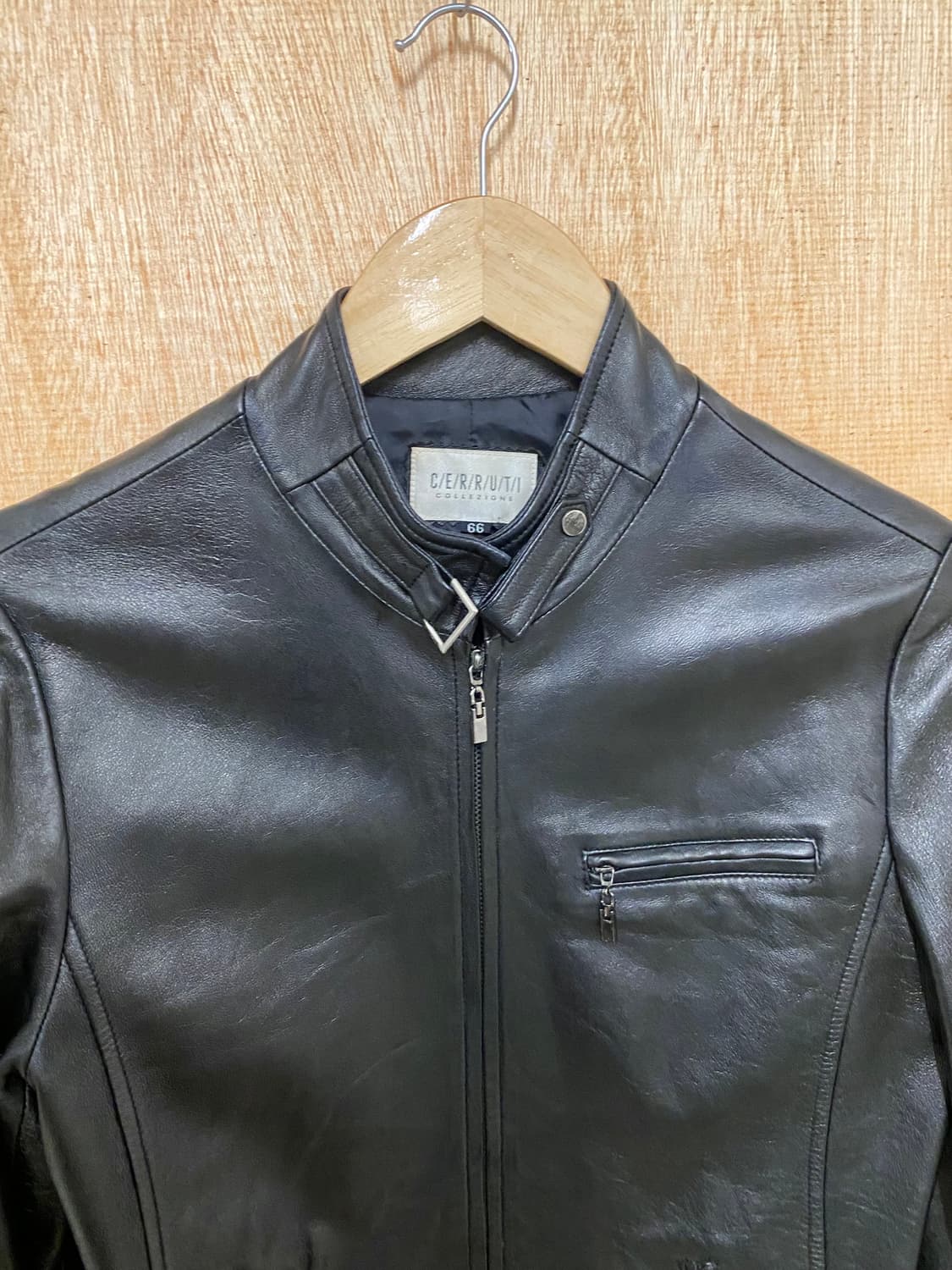 CERRUTI leather single rider jacket 상품이미지3