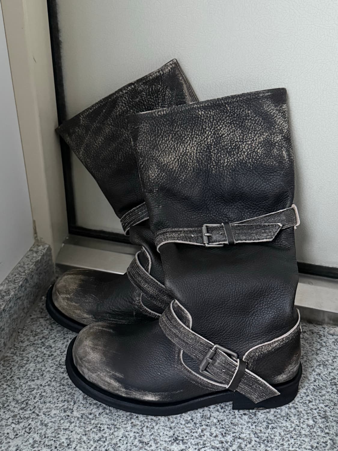 네거티브쓰리 Slouchy Long boots_Rub off black 상품이미지4