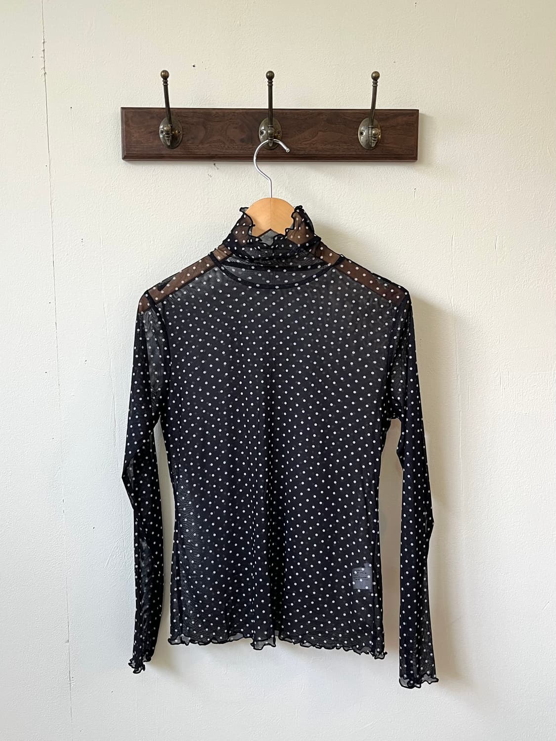 Vtg 시스루 도트 터틀넥 상품이미지2