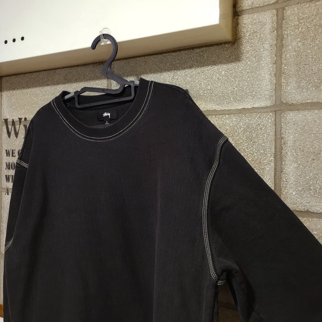 스투시 콘트라스트 스티치 맨투맨 L 상품이미지3