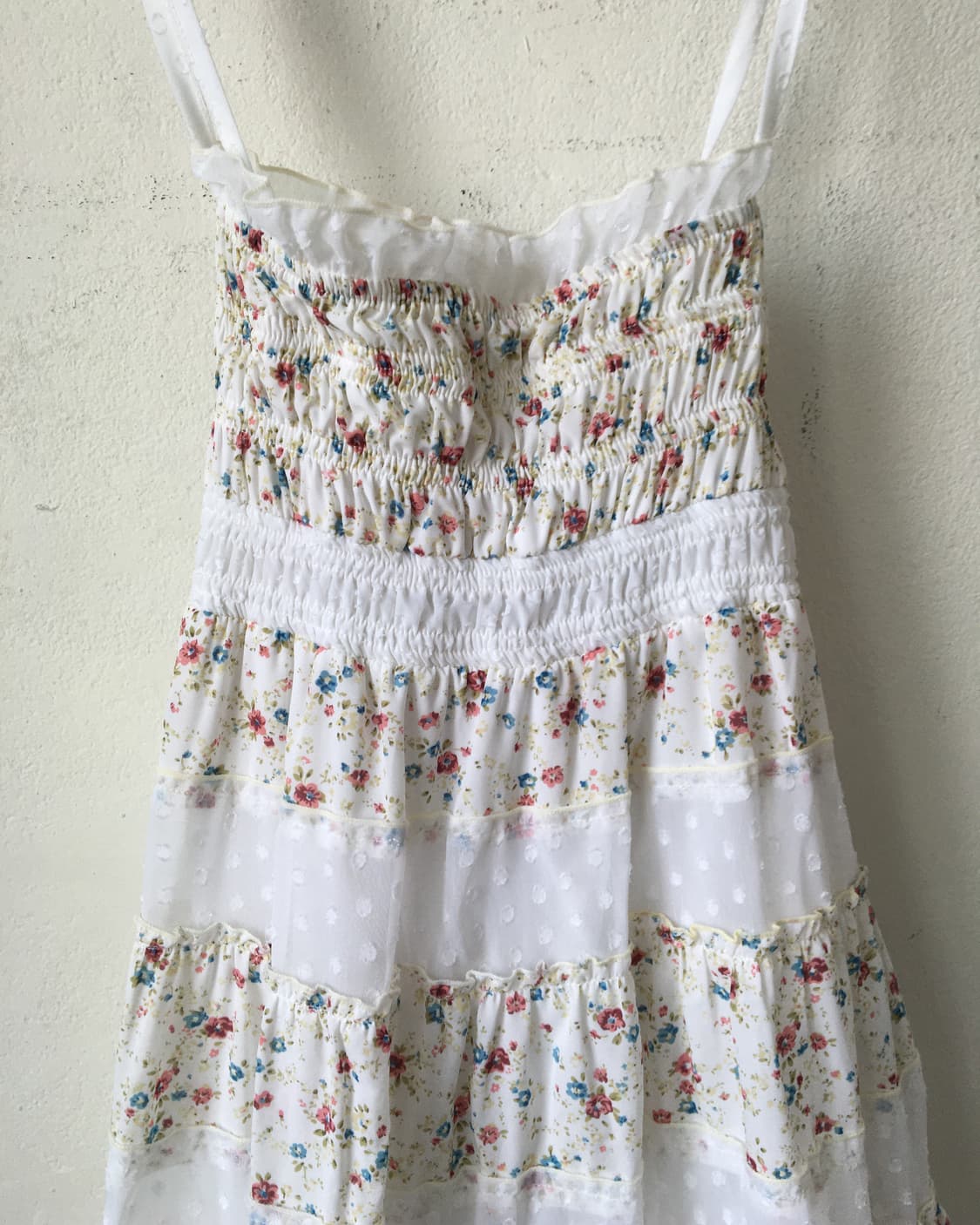 Dot flower pattern patch work sleeveless 상품이미지4