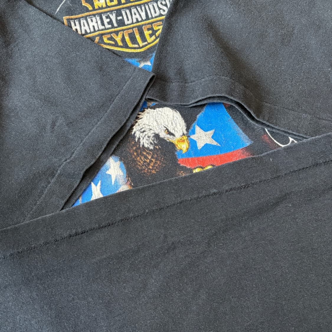 96년 미국 생산 할리데이비슨 싱글스티치 블랙 반팔 티셔츠 상품이미지8