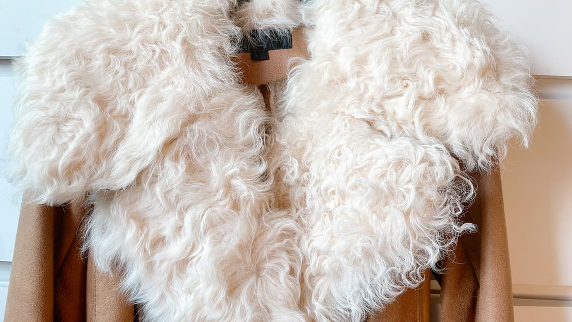 [새상품] JILLSTUART 질스튜어트 양털 퍼 칼라 카멜 무스탕 코트 상품이미지6