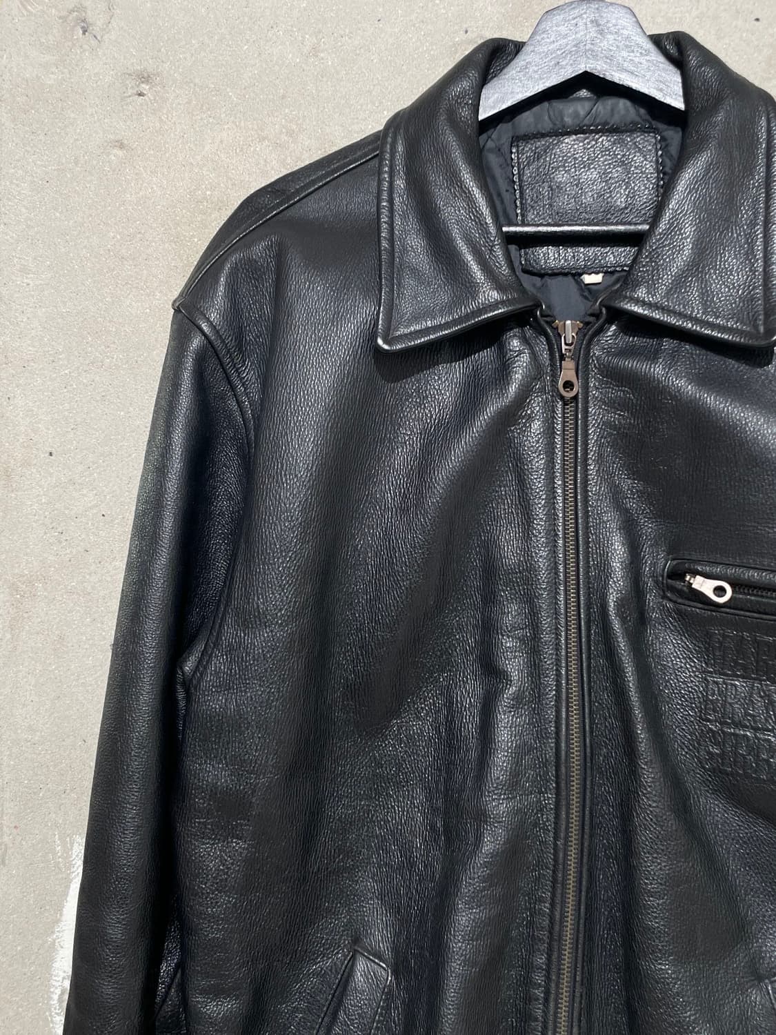 마리떼 프랑소와 저버 블랙 로고 레터링 레더 자켓 상품이미지2