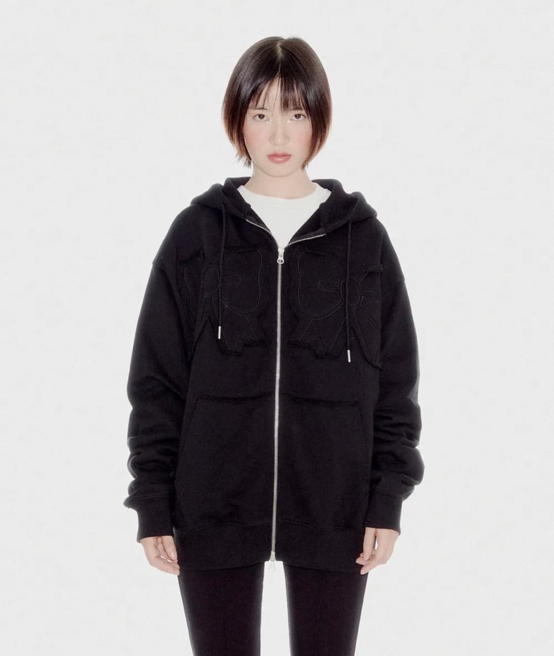 유희 YOUHEE RIBBON HOOD ZIP-UP free 상품이미지1