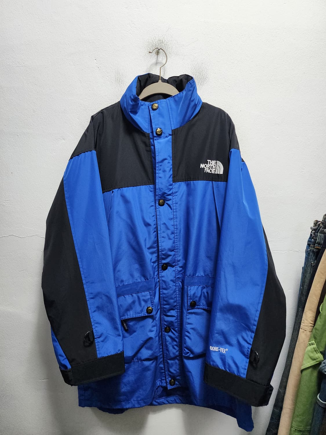 (빅사이즈) 90s 노스페이스 고어텍스 블루 블랙 바람막이 XXL 상품이미지1