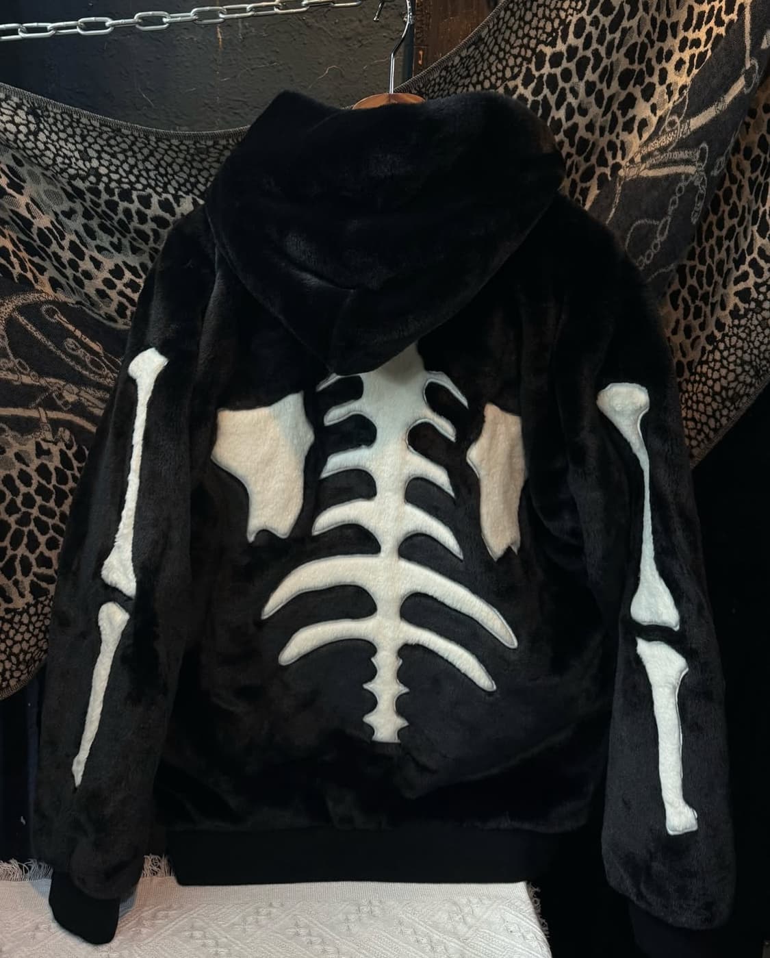 VANSON Leathers bone fur hoodie 상품이미지2