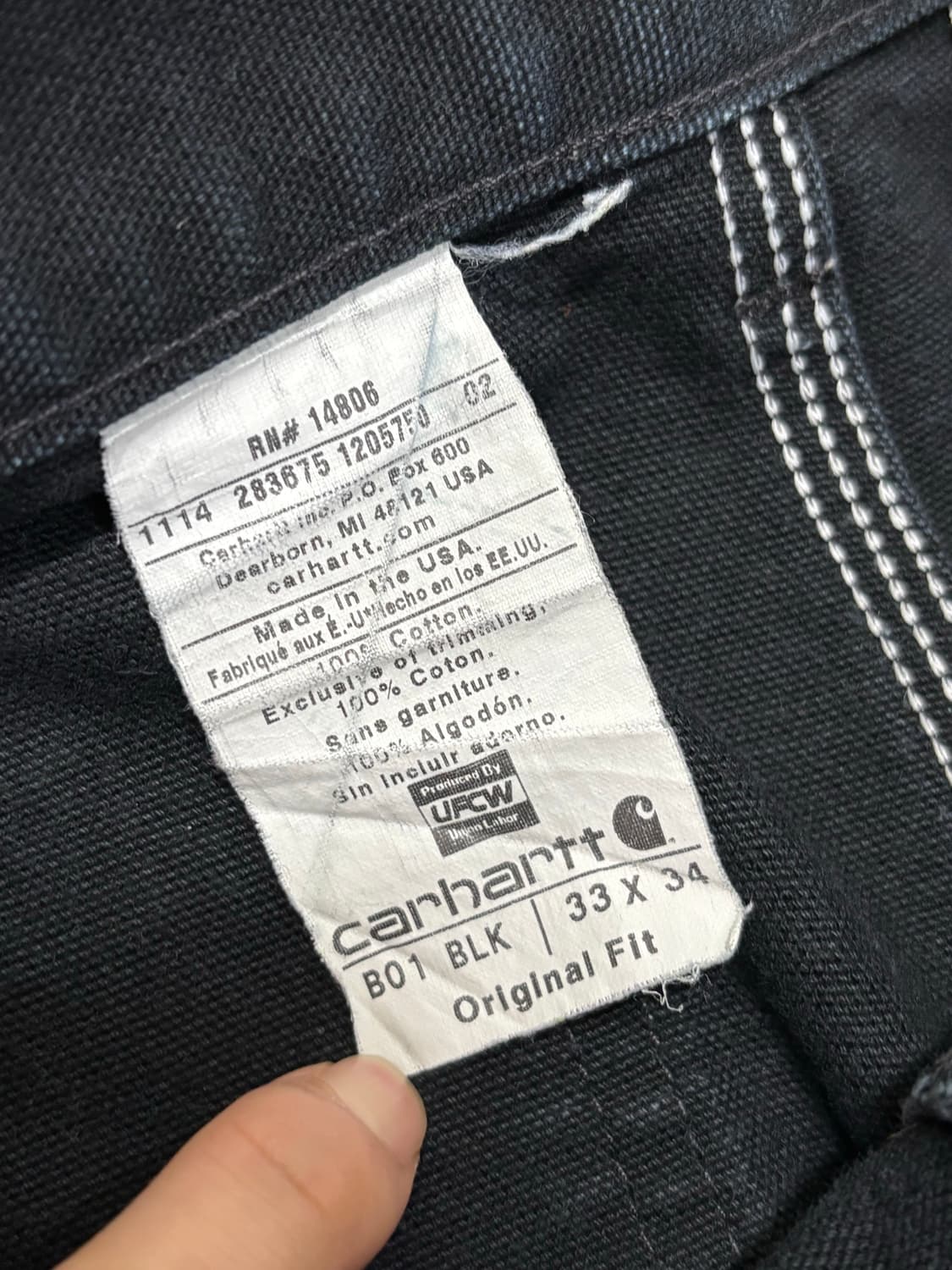 칼하트 b01 더블니 125주년 블랙 usa 페인터 상품이미지6
