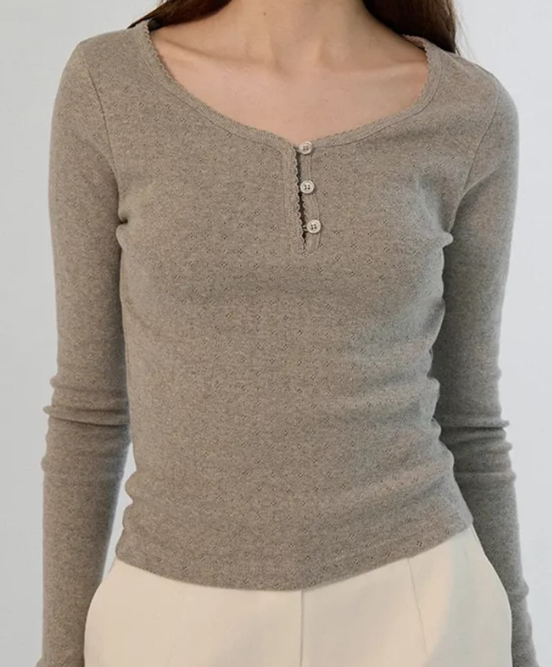 Somewherebutter lace button long top 상품이미지1