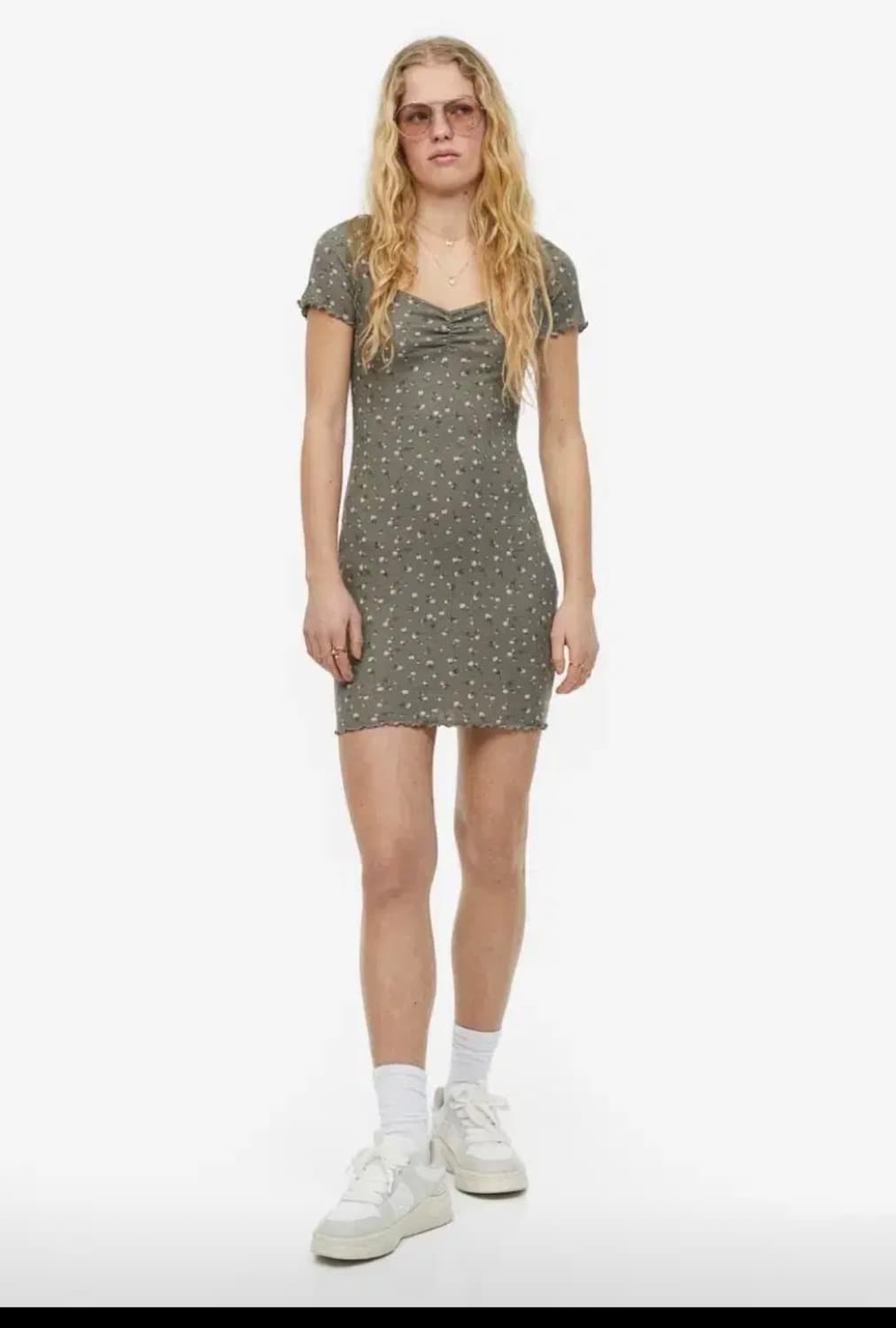 H&M 플로랄 바디콘 원피스 s 새상품 상품이미지3