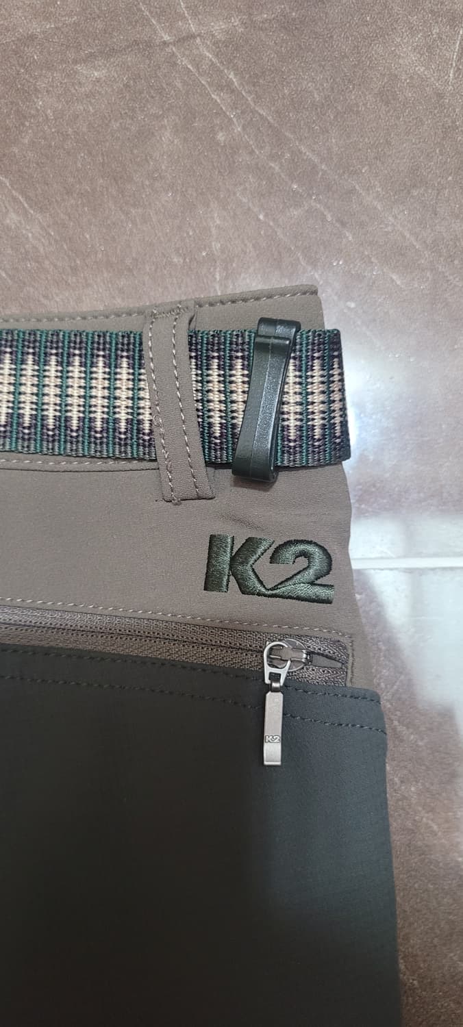 남성82사이즈)K2 등산바지 카키/그레이(기모,벨트세트) 상품이미지4