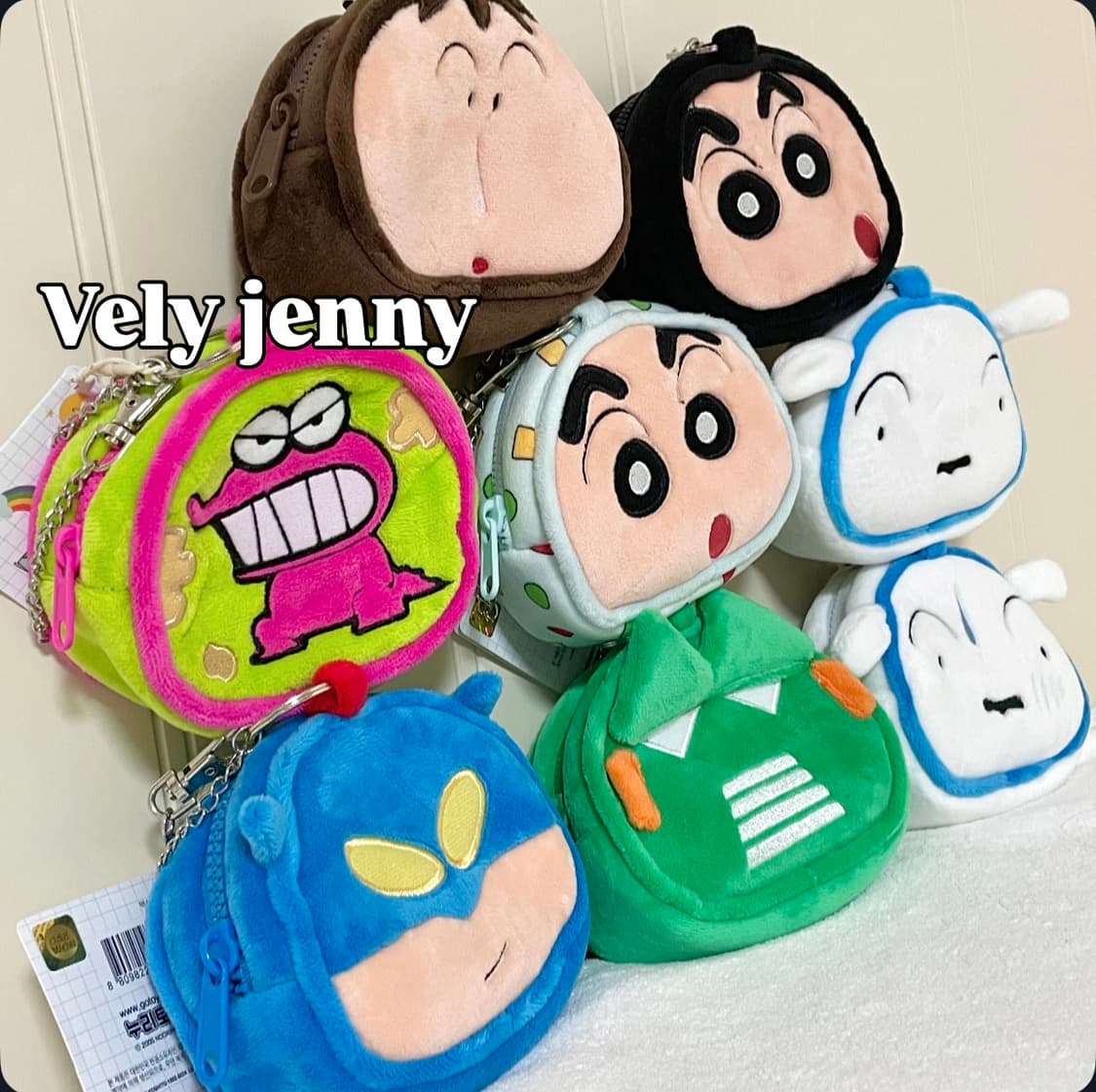 새상품)짱구 맹구 흰둥이 와니야마상 건담로봇 액션가면 인형 파우치 키링 상품이미지2