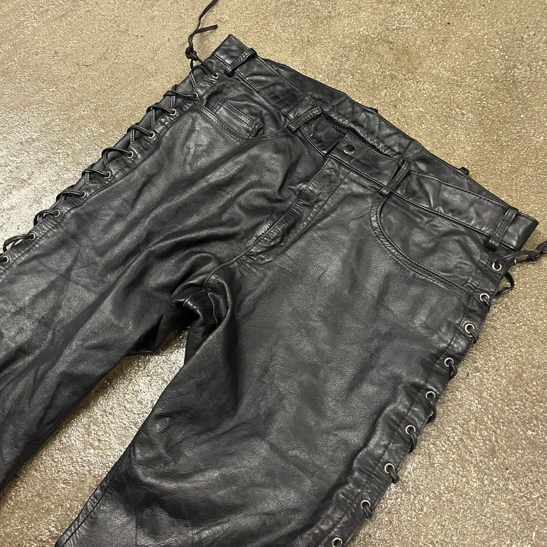 빈티지 레이스업 소가죽 팬츠 상품이미지3