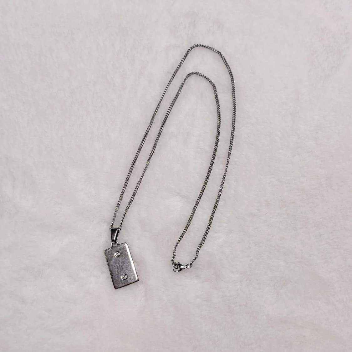 Dolce & Gabbana 돌체앤가바나 로고 금장 바 실버 목걸이  상품이미지3