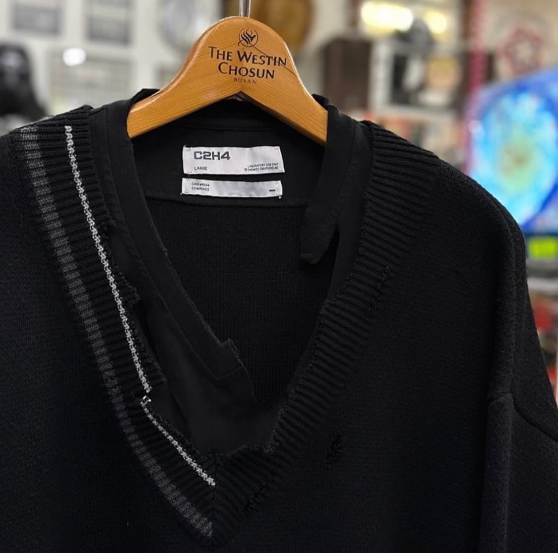 C2H4 디스트레스드 오버핏 니트 상품이미지7